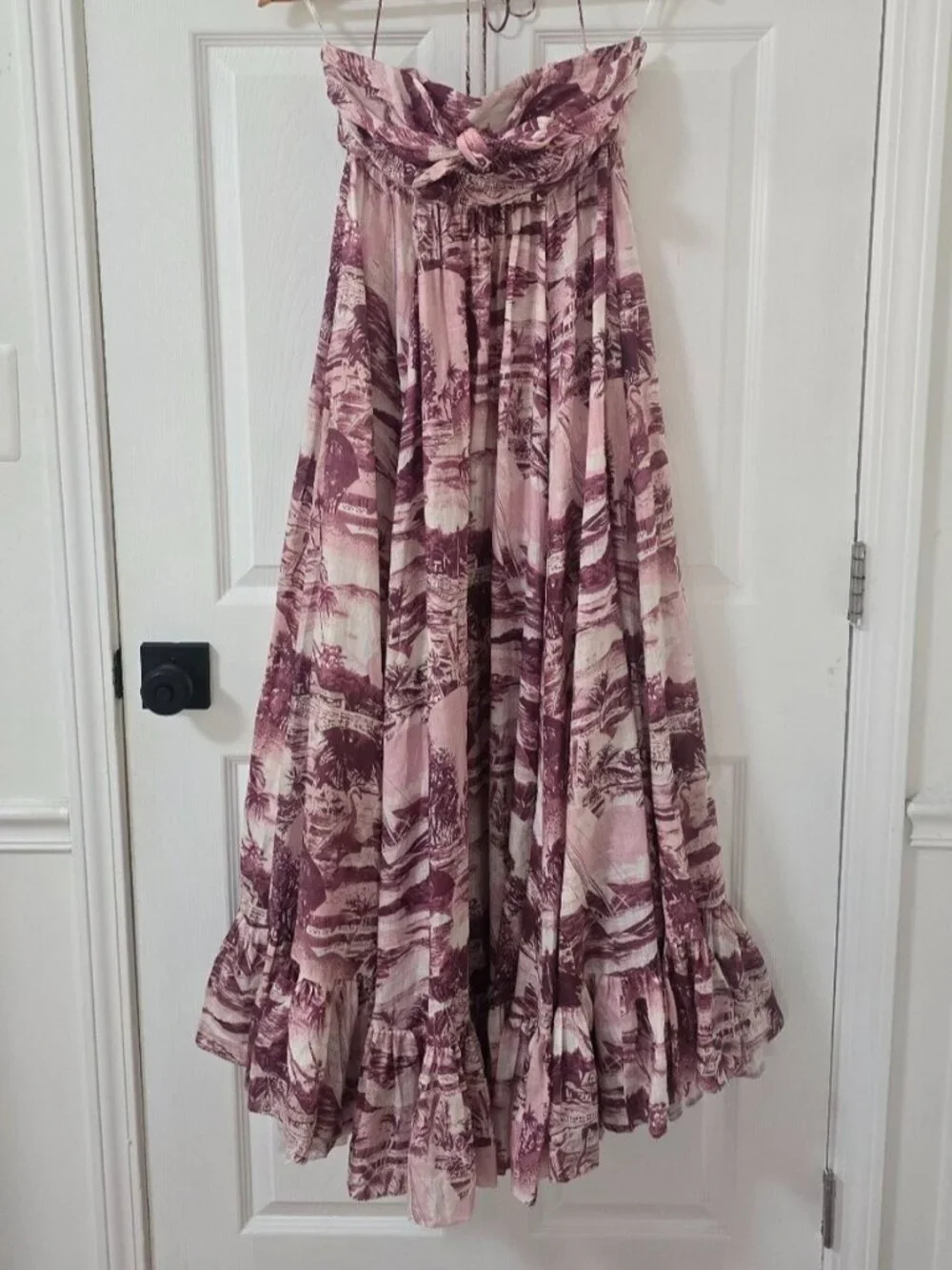 Zimmermann Kali Hawaiian Knotted Printed Linen Halter Maxi Dress Size 6 - Picture 2 of 4